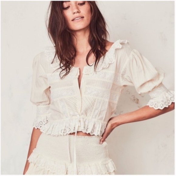 Loveshackfancy Tiana ruffle angel top blouse XS - Picture 5 of 16